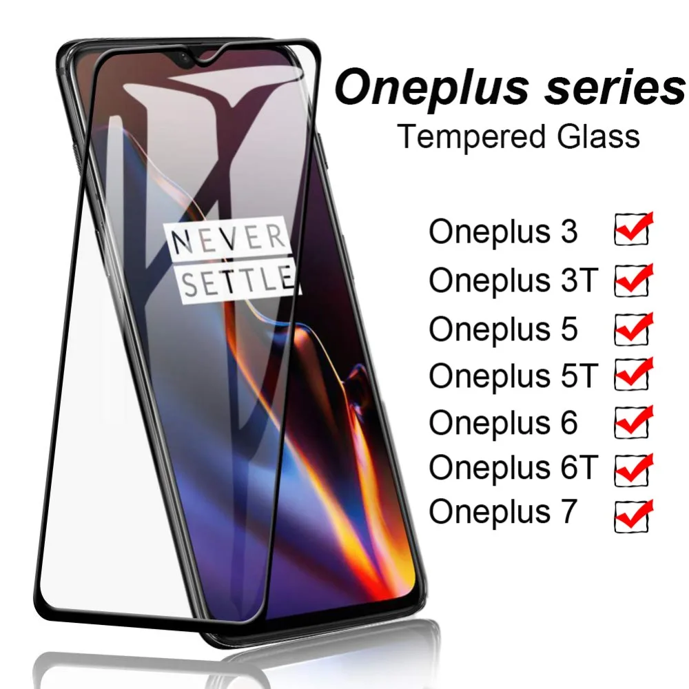 

3D Full Cover Tempered Glass Case for OnePlus 3 5 6 7 Screen Protector for OnePlus 3T 5T 6T Protective Glass Film