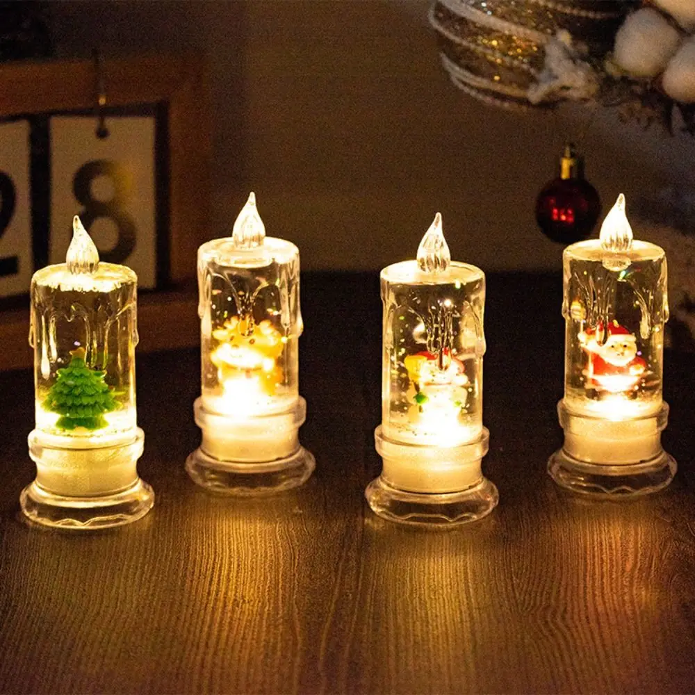 

Waterproof Christmas Water Injection Lamp Santa Claus Simulation Transparent Tears Light LED Elk deer Christmas Candle Lamp