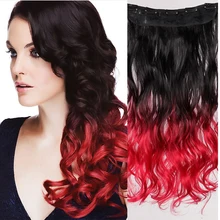 

MANWEI Synthetic Wig 5 clips in Hair Extensions long Straight Clip in False Hairpieces For Women