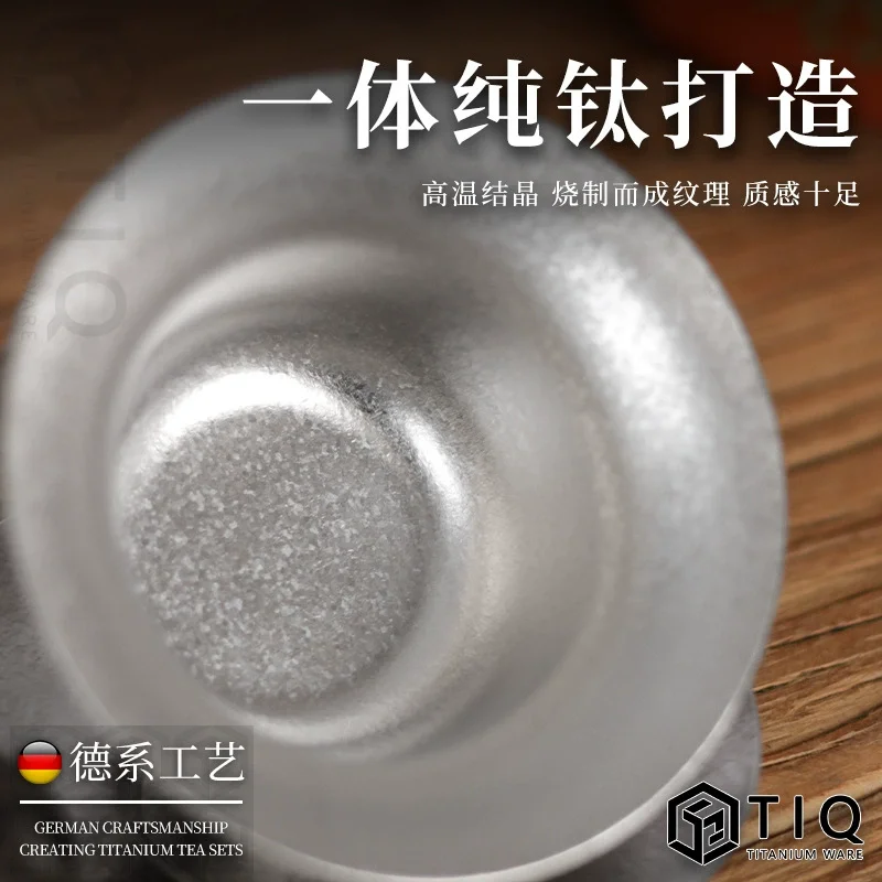 60/100/180ml Pure Titanium Hover Gaiwan,Double Layer,Heat Insulation,Anti-scalding,Antibacterial And Mildew,Portable Tea Bowl