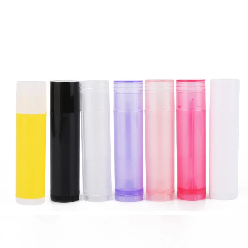 

50PCS 5g/5ml Plastic Lip Balm Tubes Refillable Twist-up Lip Gloss Balm Containers For Girl Woman DIY Solid Chapsticks Cream