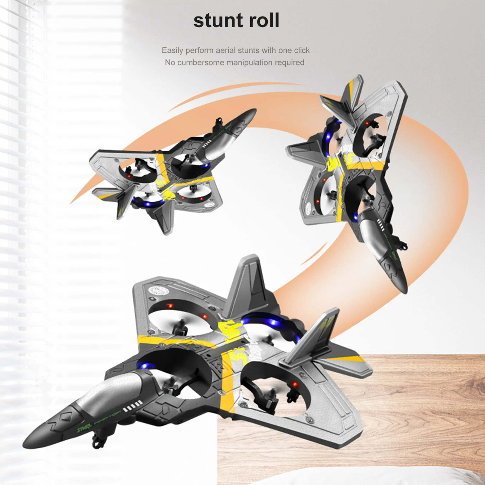 RC Airplane 2.4GHz 6CH EPP RC Plane 4 Motor RC Aircraft Toys for Adult Kids with Function Gravity Sensing Stunt Roll Cool Light 2