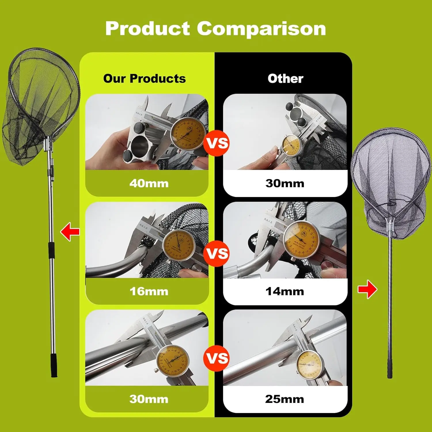Catch Net Pole, Animal Catching Net, Wildlife Control Tool, Large Fish Landing Net for Chicken Raccoon Duck Goose Bird Skunk