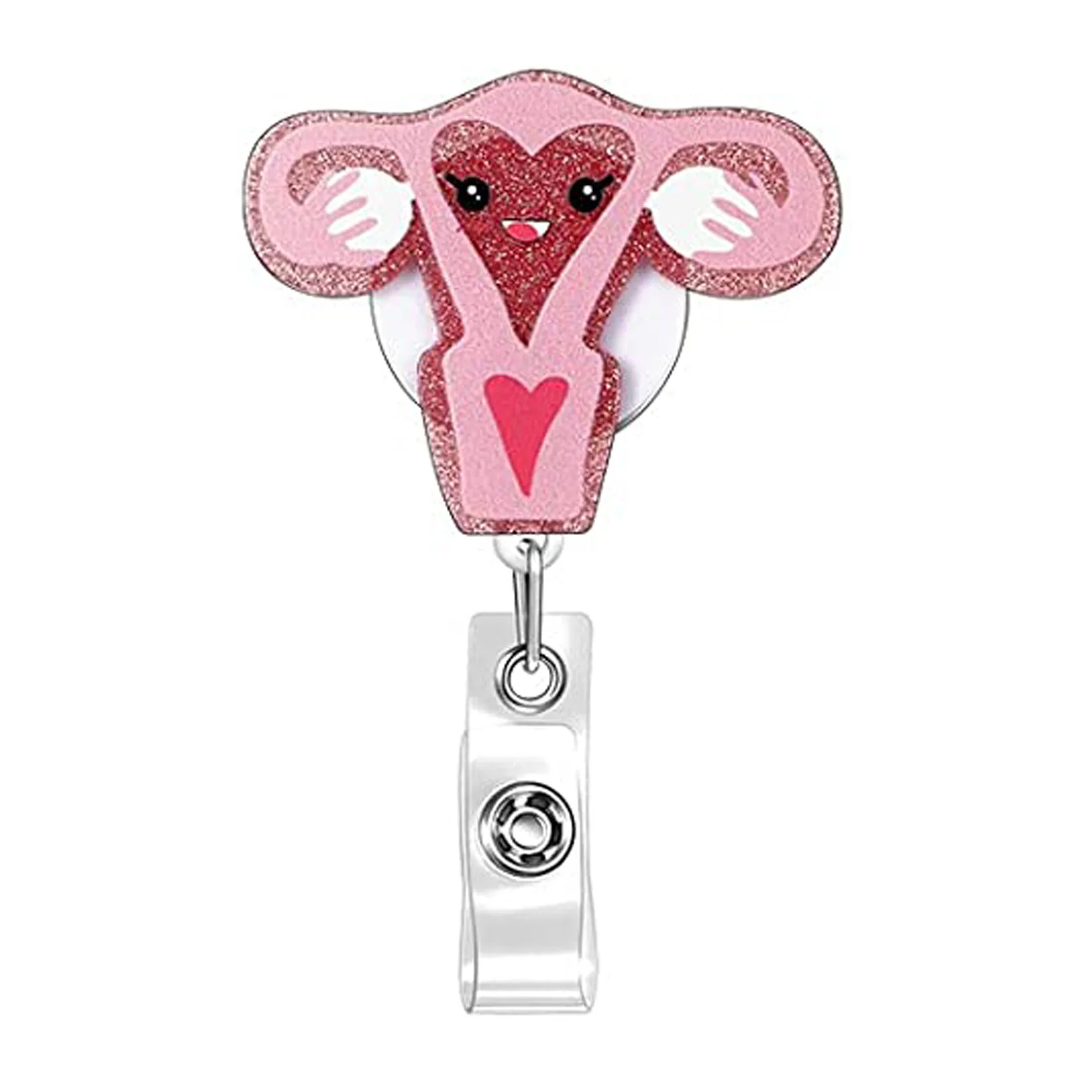 Floral Uterus Badge Reel