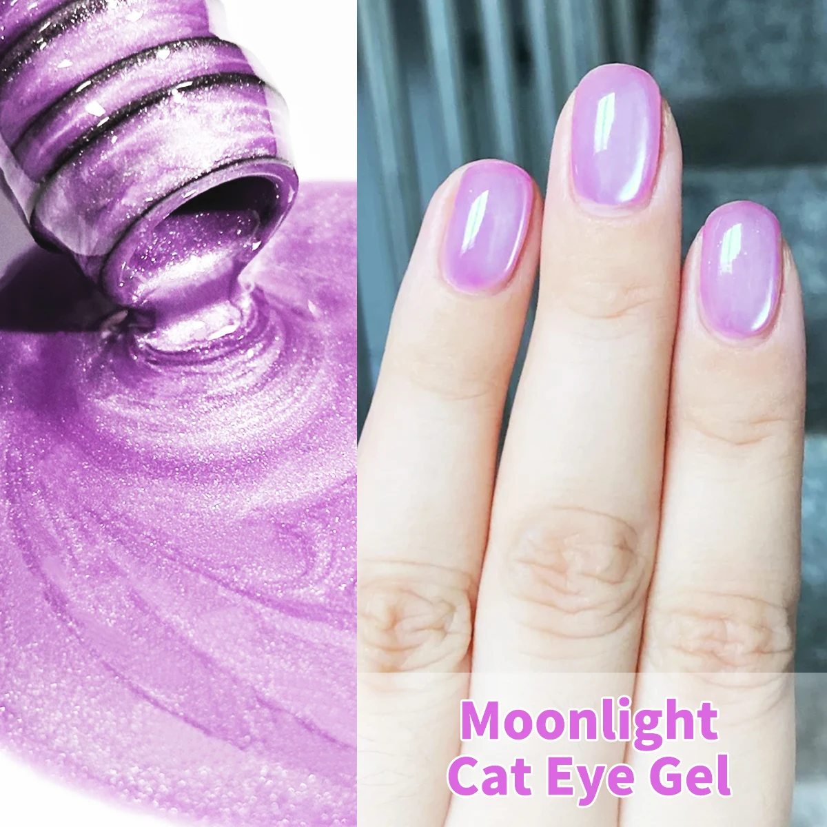 8개입 화이트 문라이트 캣아이 젤 네일 폴리쉬 - UV/LED 소킹 가능, 광택 마감, 하트 패턴, 알코올 프리 - 여성에게 좋은 선물