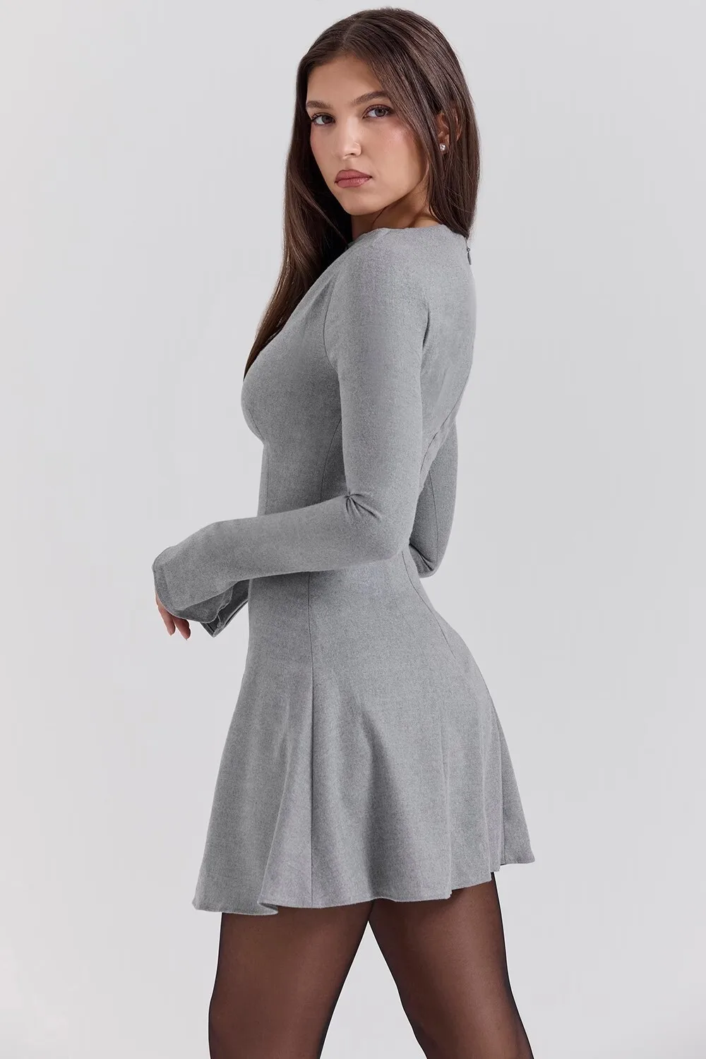 Elegant Long Sleeve Bodycon Party Evening Dress Women Autumn/Winter New Round Neck Short Skirt Slim Elegant Vestido 2025