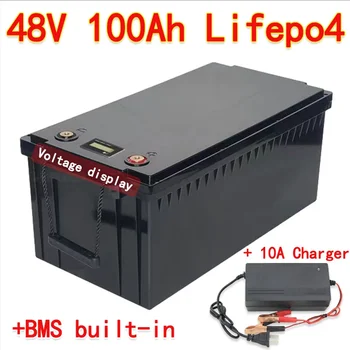 48v 100AH lithium lifepo4 battery with BMS for tricycle golf cart inverter Solar energy storage scooter + 10A charger
