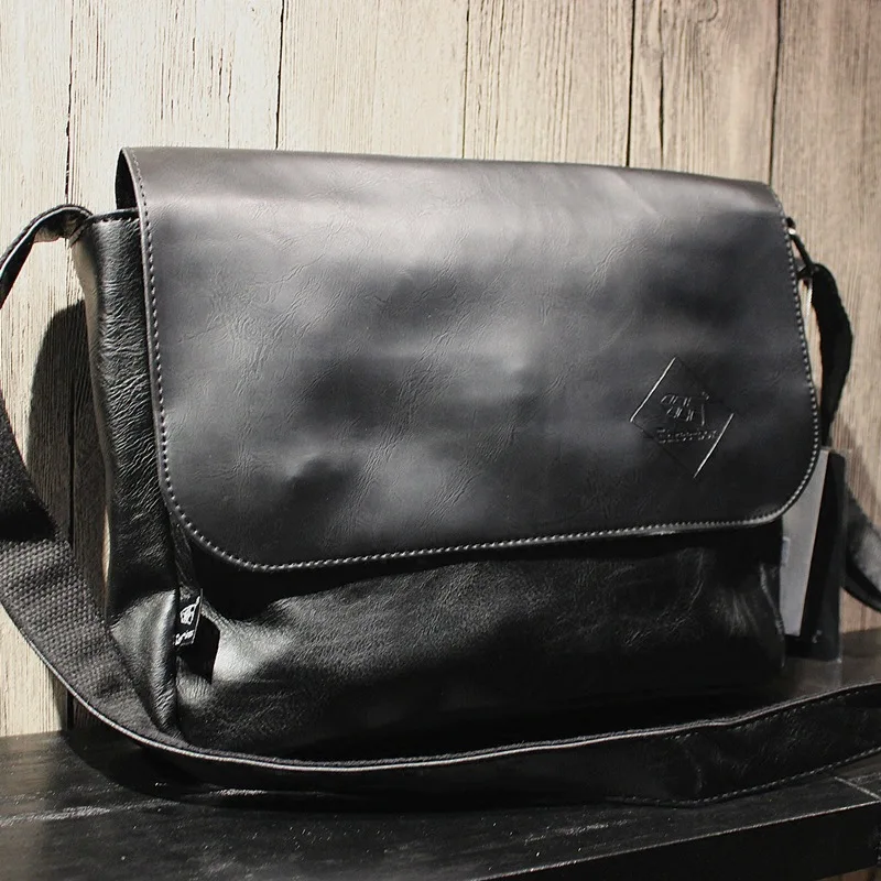 Vintage Flip Men's Shoulder Bag PU Leather Large Capacity Messenger Bag Fashion Man Crossbody Bag Casual Travel Sling Bag
