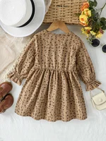 Robe à manches longues pour filles, tenue décontractée en velours côtelé à fleurs fragmentées, col rond, pour enfants de 1 à 6 ans, printemps et automne, 2025 2