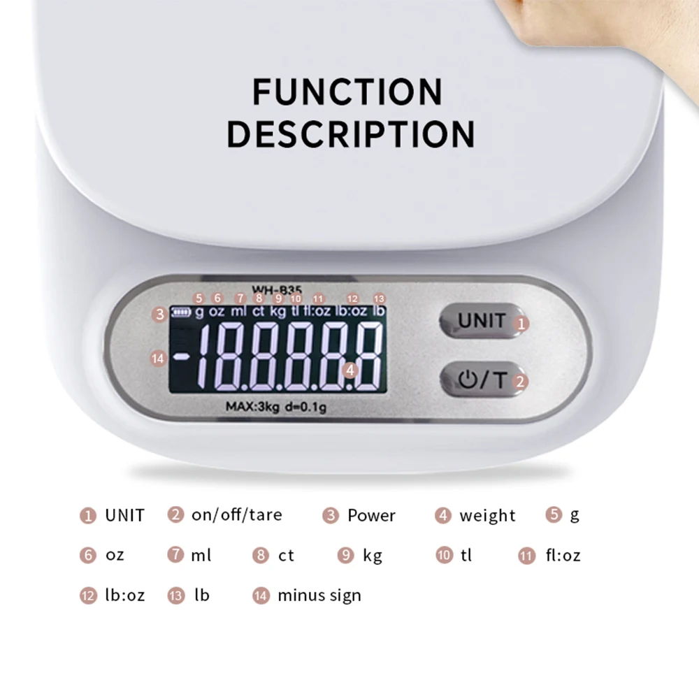 Weight Balance Kitchen Scale Multifunctional Digital Electronic Scale Kitchen
