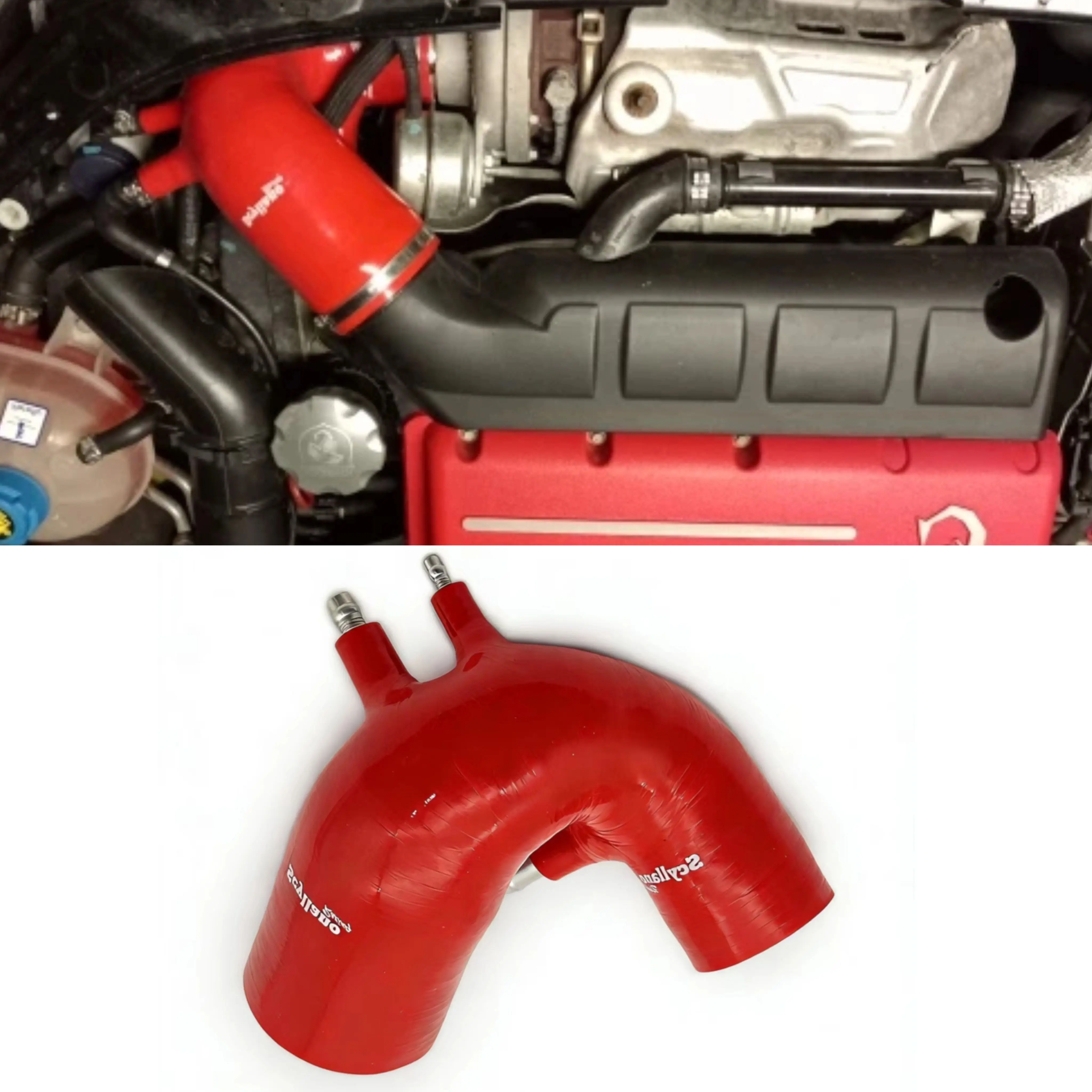 Tubo de admisión de silicona reforzado SIBOB para Abarth /128 con turbo Garrett 1446, solo manguera de inducción de aire.