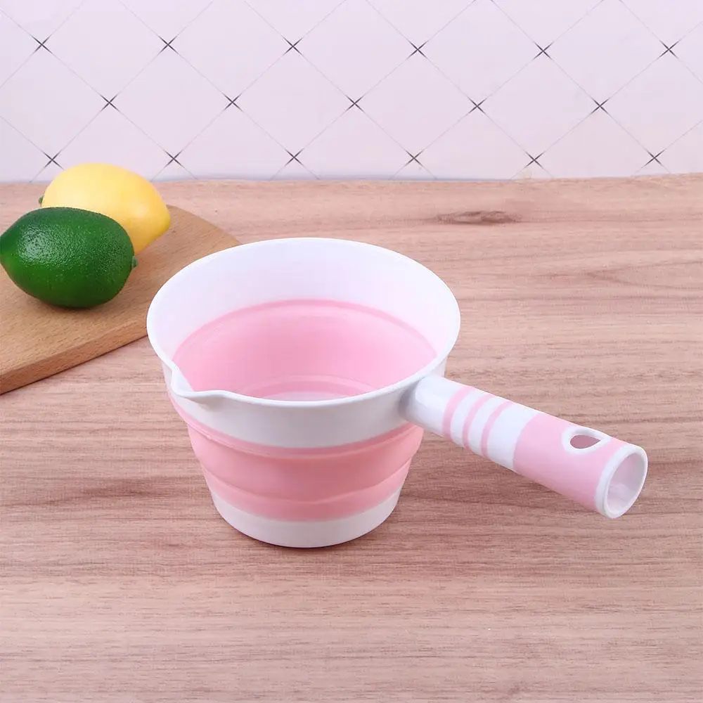 Plastic Water Ladle Multifunction Foldable Silicone Collapsible Bath Spoon Water Scoop Dipper Water Ladle