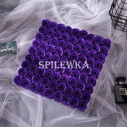 Luxurious Three-Layer Rose Bouquet Gift Box - Set of 25 Elegant Faux Flowers (Deep purple)
