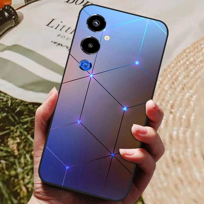 Cool Painted Silicone TPU Soft Cover - Black Protective Phone Shell