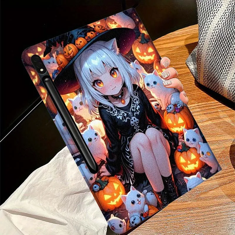 Cartoon Cat Flower Foldable Tablet Cover Case