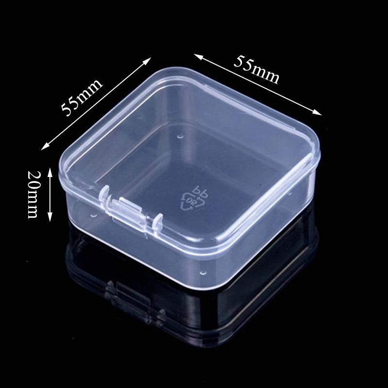 Compact Transparent Rectangle Storage Box for Beads and Jewelry Essentials