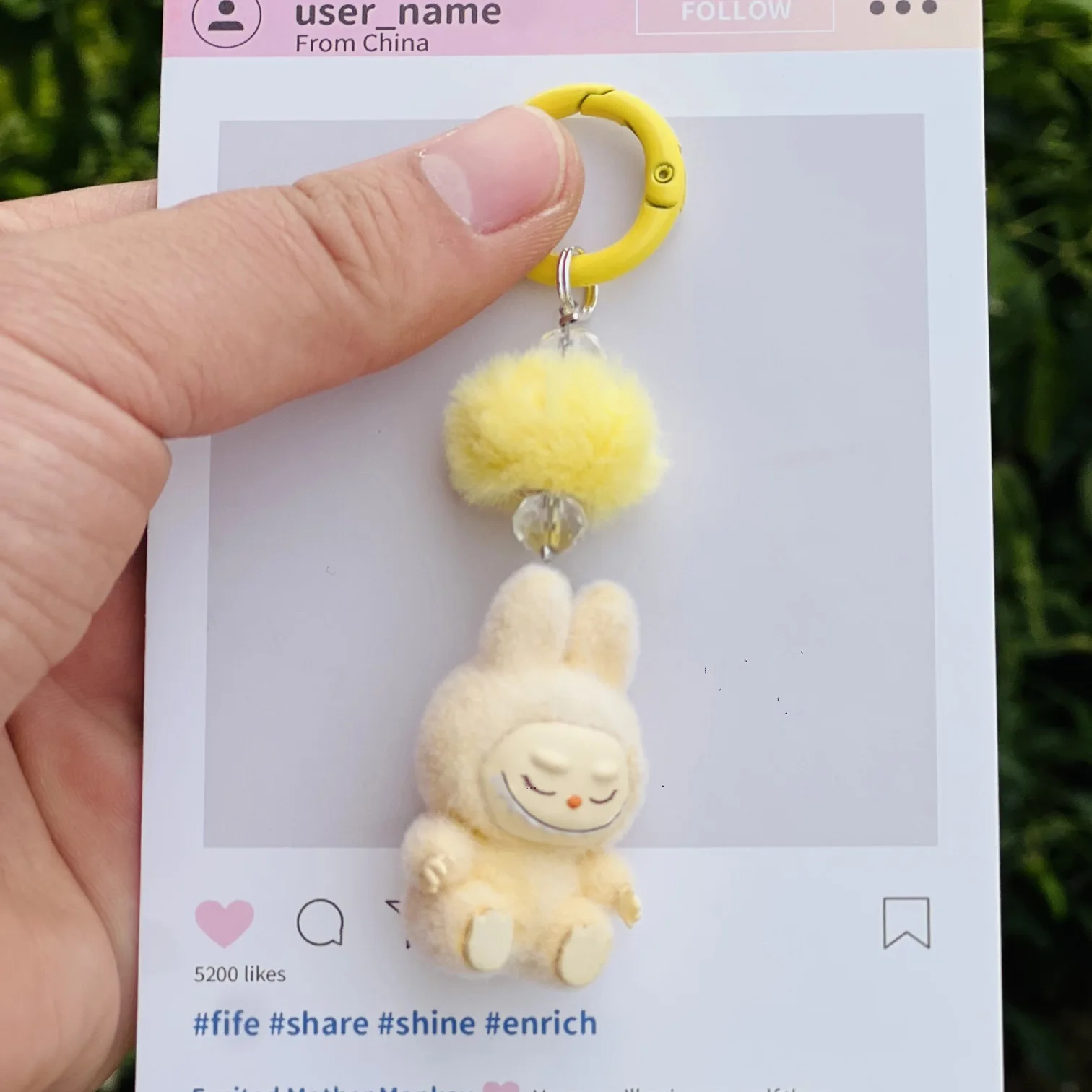 Labubu Plush Keychain Cartoon Creative Three-dimensional Doll Schoolbag Pendant Car Keychain Men And Women Gifts Plush Toy Plush Doll