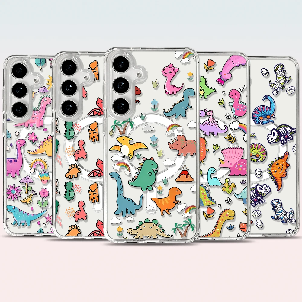 Adorable Dinosaur Magnetic Phone Case with Magsafe Compatibility