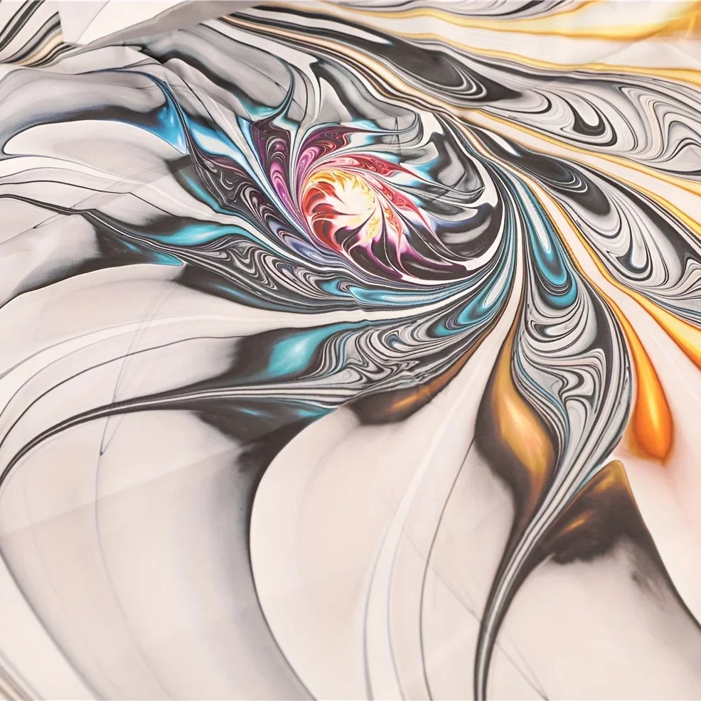 3D Psychedelic Floral Duvet Cover Set Abstract Flower Print Bedding for and Bedroom Decor Includes Duvet Cover and Pillowcases