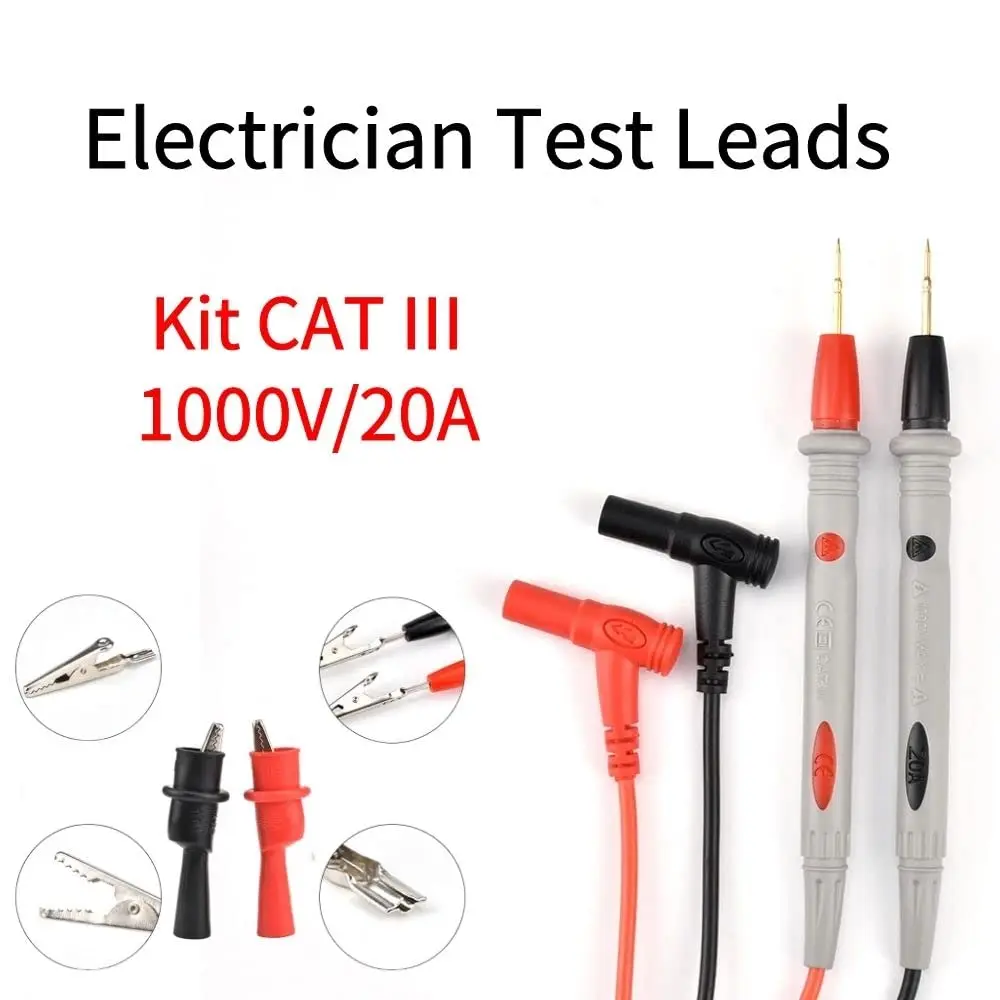 Multimeter Test Leads Universal Cable AC DC 1000V 20A Measuring Probes Pen for Multi-Meter Tester