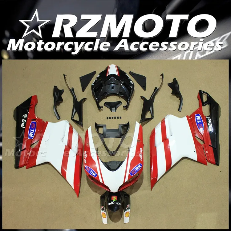 

4Gifts New ABS Fairings Kit Fit For Ducati 848 1098 1198 Evo 2007 2008 2009 2010 2011 2012 2013 2014 Bodywork Set Red White