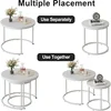 Nesting Coffee Table Round Side Table Set of 2 End Tables for Living Room Bedroom Balcony, Wooden Stacking Accent Coffee Tables 5