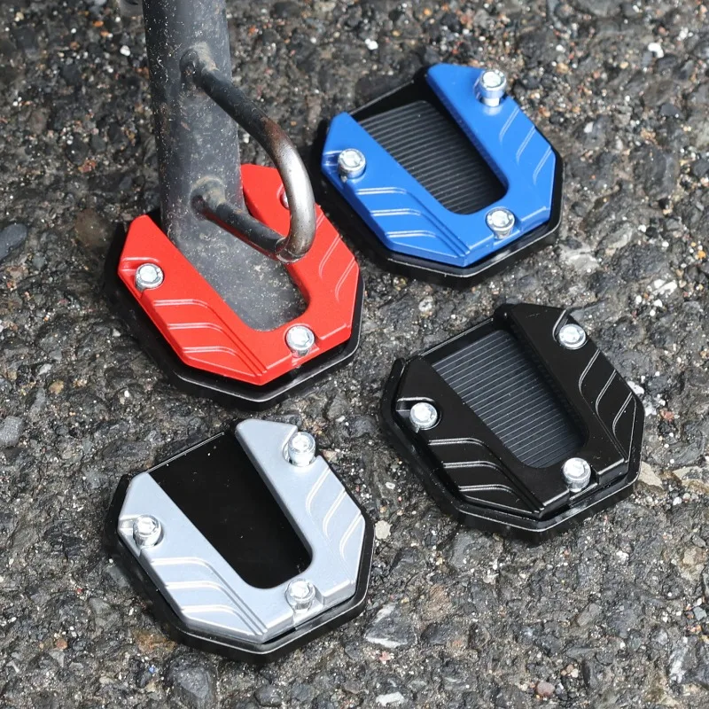 CNC Aluminum Alloy Motorcycle Bike Kickstand Extender Foot Side Stand Extension Pad Support Plate Anti-skid Enlarged Base