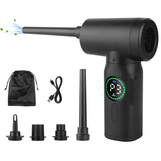 무선 에어 더스터 51000 RPM 먼지 제거 건, 컴퓨터 노트북 키보드 카메라 청소용 USB 압축 공기 송풍기 청소 무선 에어 더스터 51000 RPM 먼지 제거 건, 컴퓨터 노트북 키보드 카메라 청소용 USB 압축 공기 송풍기 청소