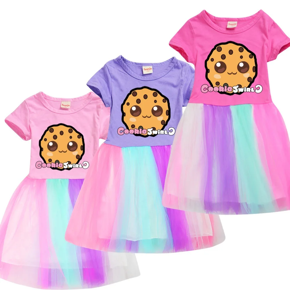 Abiti Per Bambini Per Ragazze Biscotto Di Cotone Swirl C Vestiti Sfusi All'Ingrosso Vestiti Per Bambina Abiti Estivi Eleganti Per Bambine Costume