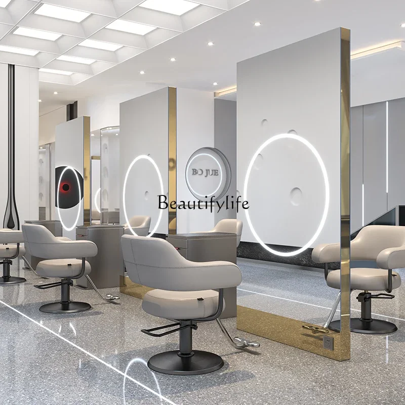 

Barber Shop Mirror Hair Cutting Mirror with Light Single-Sided Double-Sided Full Body Floor