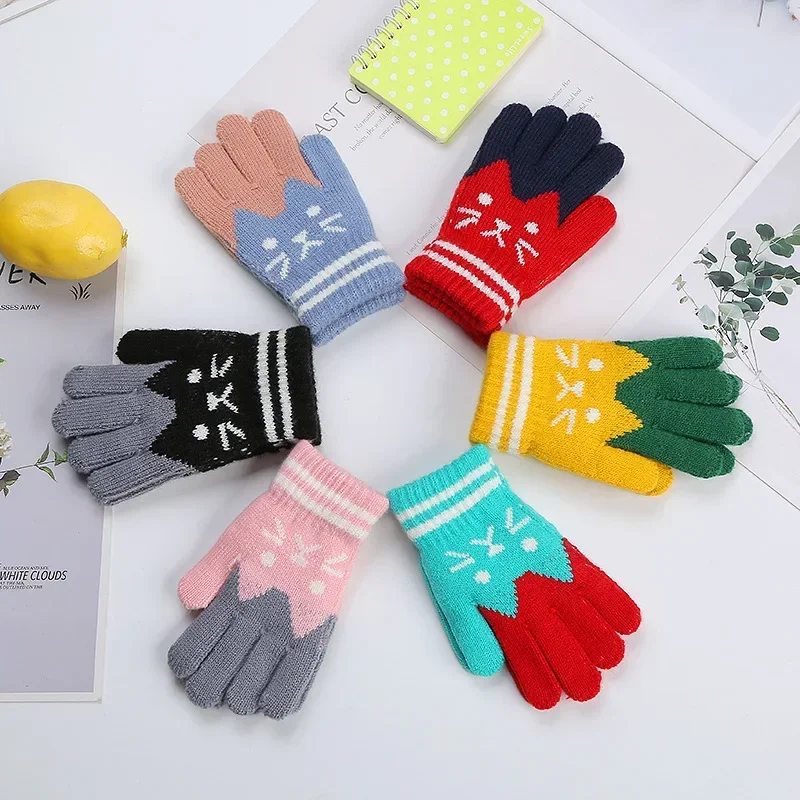 Winter Knitted Children's Gloves 4-10 Years