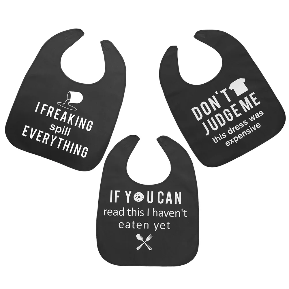 

3 Pcs Elderly Bib Multi-use Adult Funny Aprons Large Patient Bibs for Women Washable