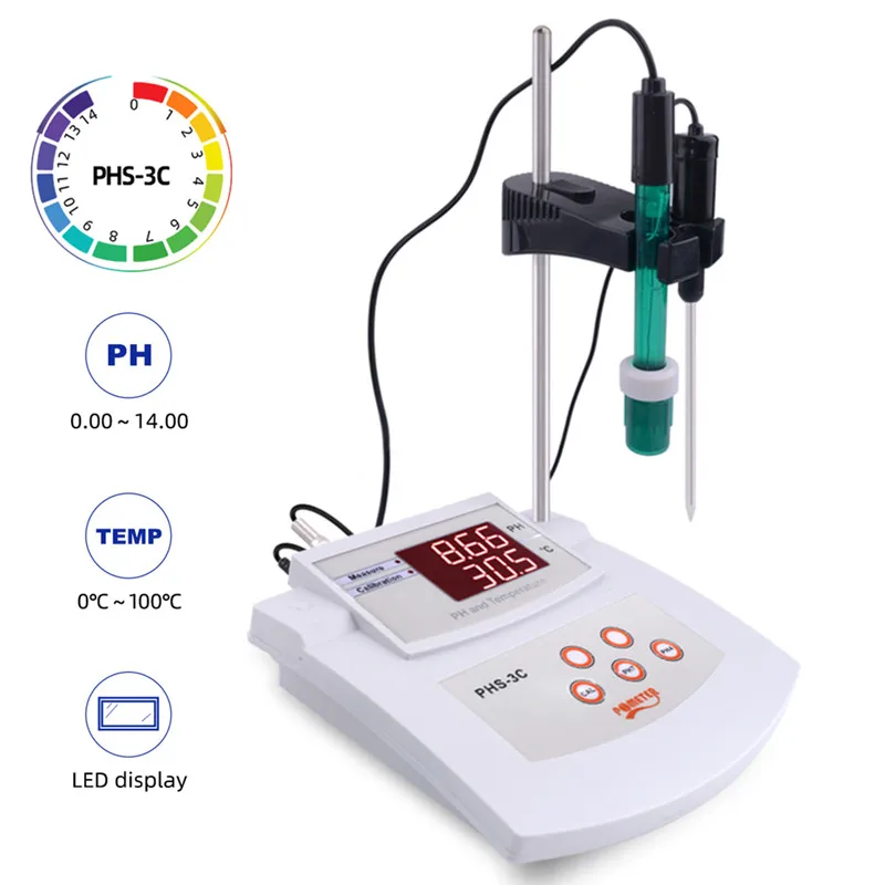 PHS-3C 2 In 1 PH/Temp Meter Automatic Calibration
