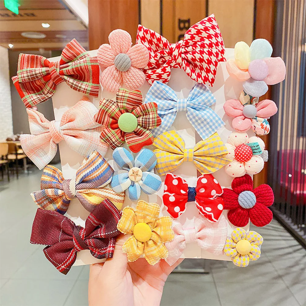 Children's Bowknot Hairpin Girls Cute Flower Headdress Sweet Princess Hairpin Small Flower Clip Little Girl Hair Accessories geometric bowknot flower girl gypsum silicone mold storage box mold for making succulent plant pot flower pot pen holder