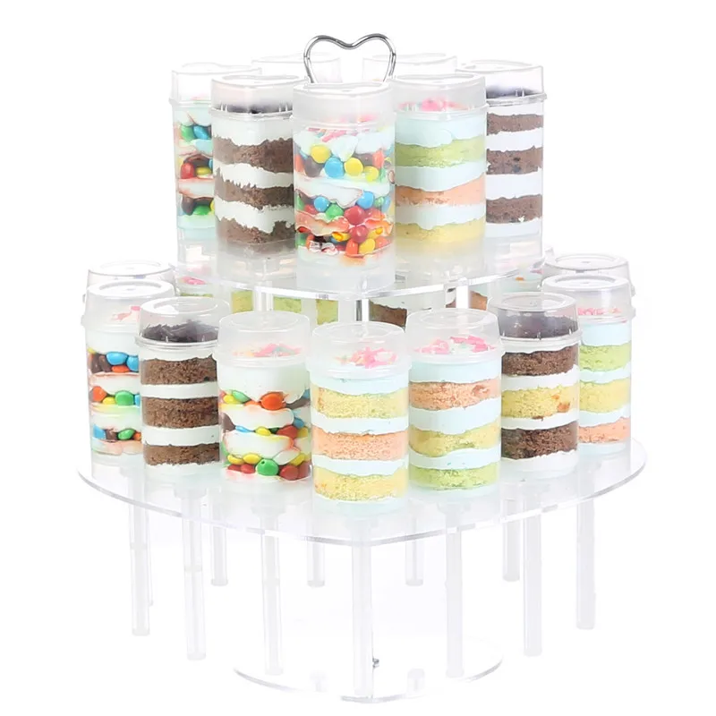 

Clear Acrylic Push-up Pop Shooter Cake Stand Heart/Round Acrylic Cake Pop Holder for Dessert Display Birthday Weddings Party