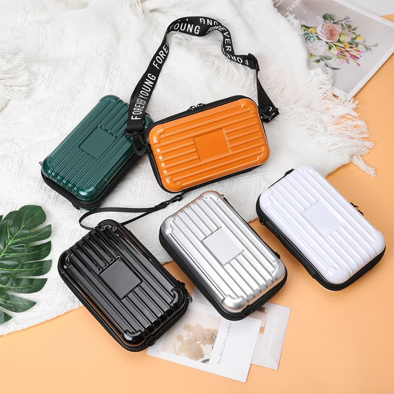 

Simple Lightweight Box Bag Unisex Trendy Hard Case Shoulder Bag Shell Zipper Solid Color Women Men Messenger Bag