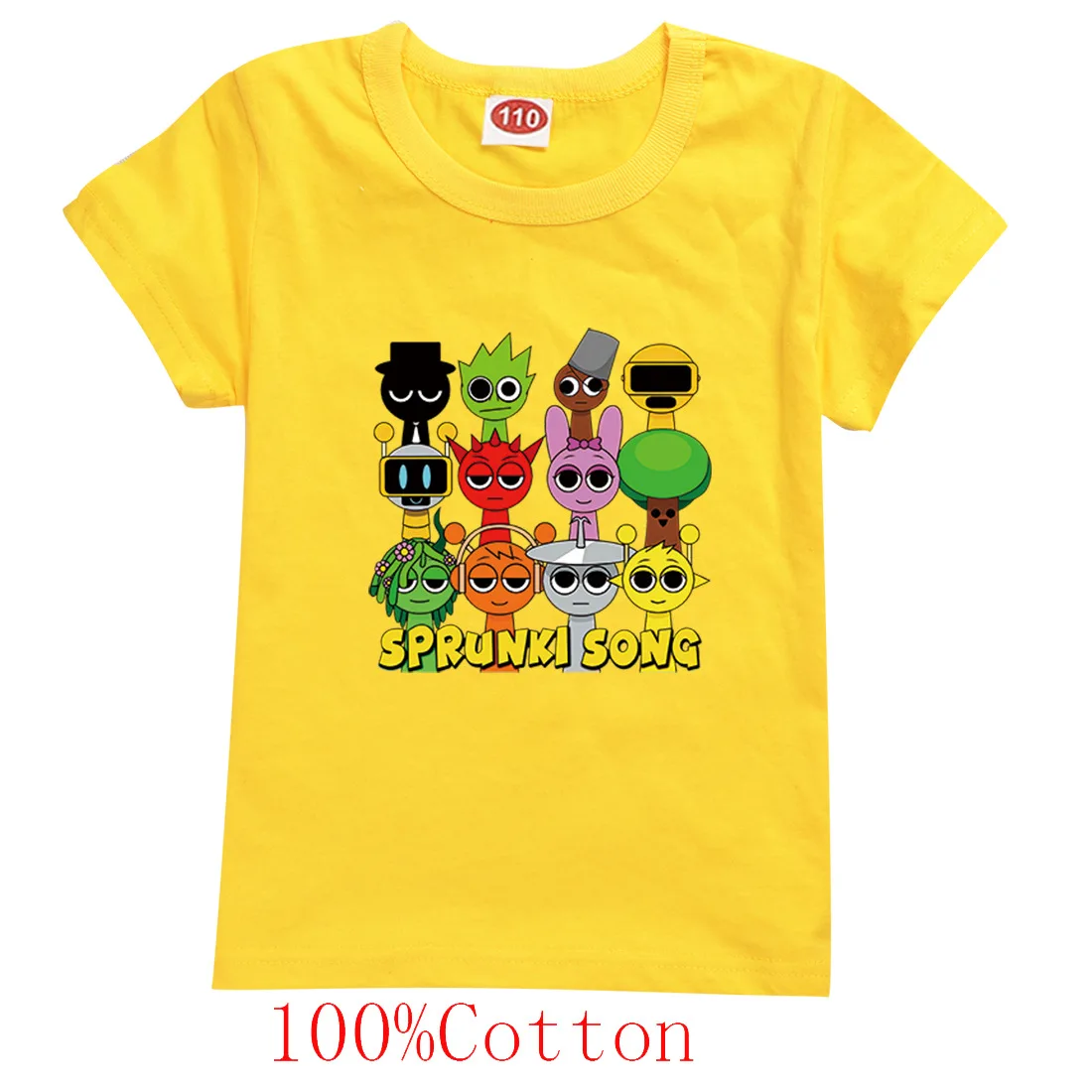 Spunki Song music Incredibox Children's Short Sleeve T-Shirt Horror Game Tops Cartoon Clothes Tees for Girls and Boys 3