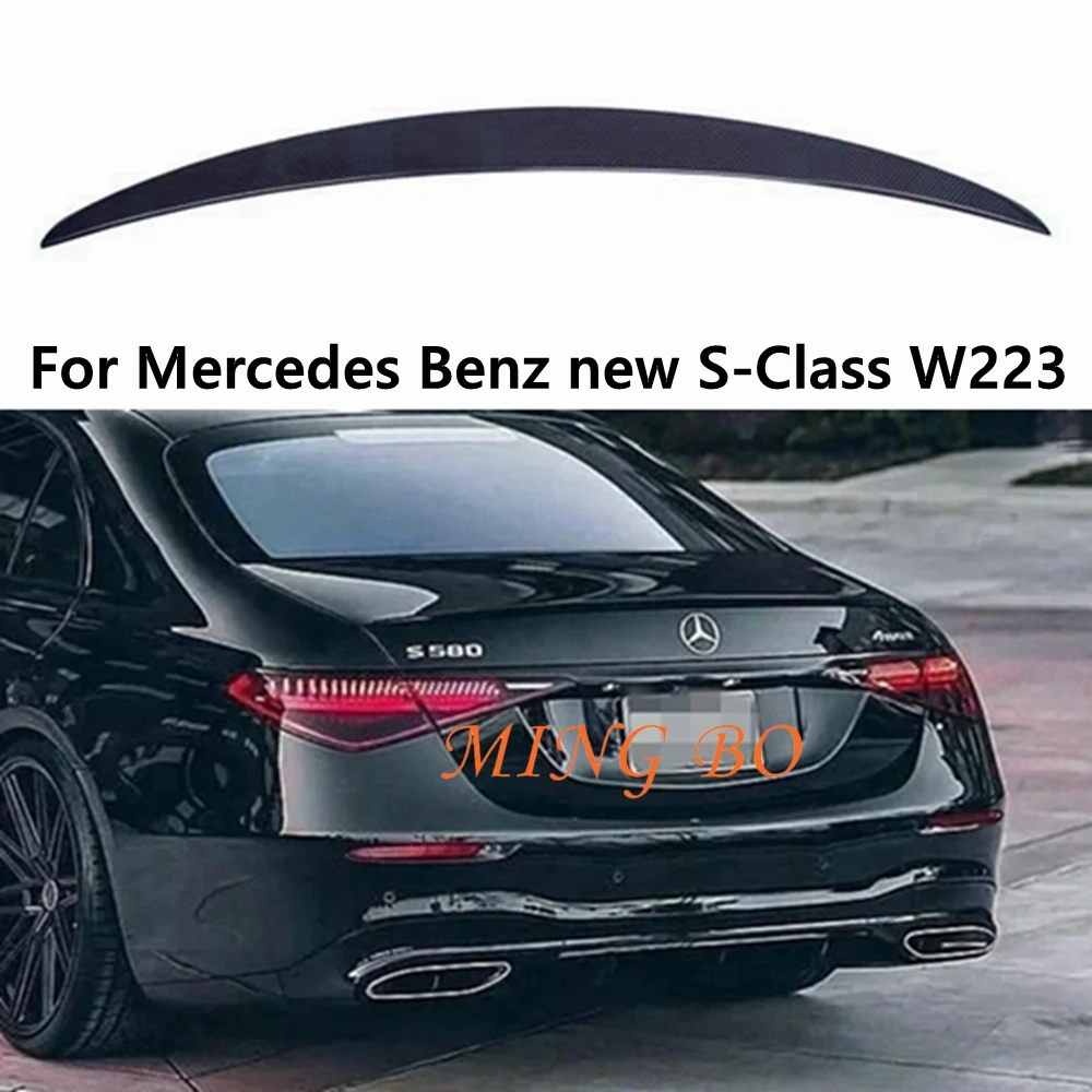 

For Mercedes-Benz New S-class W223 S480 S500 S680 2021+ AMG Style Car Trunk Trunk Lip Wing Carbon Fiber Spoiler