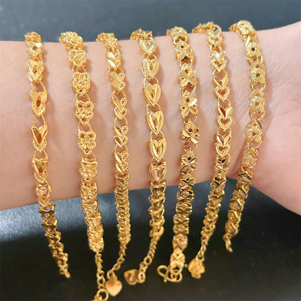 Buy Real Gold Bracelet Design One Gram Gold Plated Cuban Link Chain Solid  Bracelet