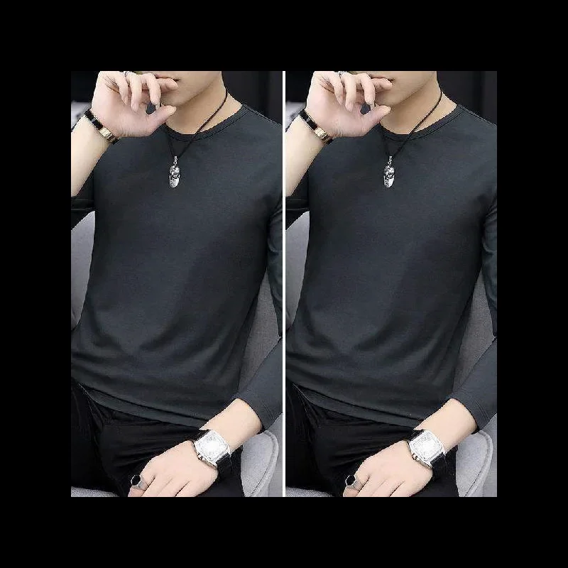 Round neck dark gray + dark gray