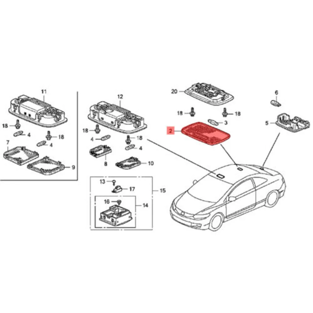 

Tool Roof Light Lens Cover 34251-S5A-003 34251S5A003 Roof Dome Lamp 34253-S5A-305 Crystal Clear Car Top-quality