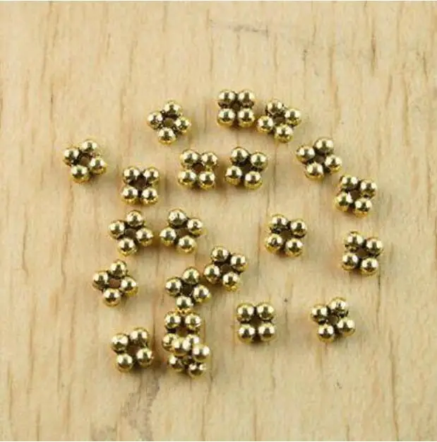 

150pcs 5mm dark gold-tone round spacer beads h1317