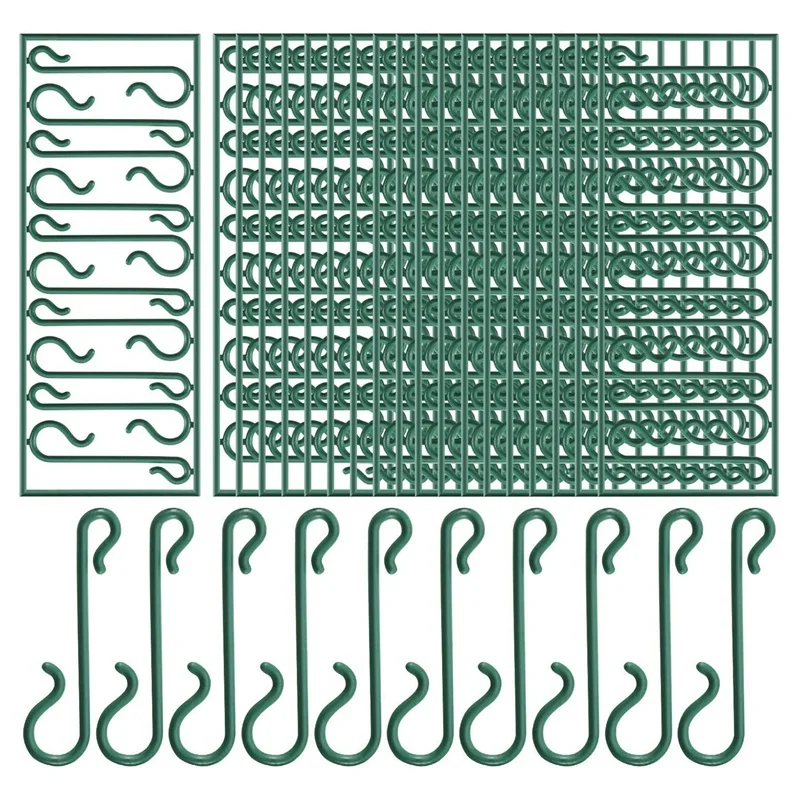 

50 Packs Plastic Green Bauble Hooks For Hanging Christmas Tree Decorations,Christmas Wreath,Ornament And Lights Hangers