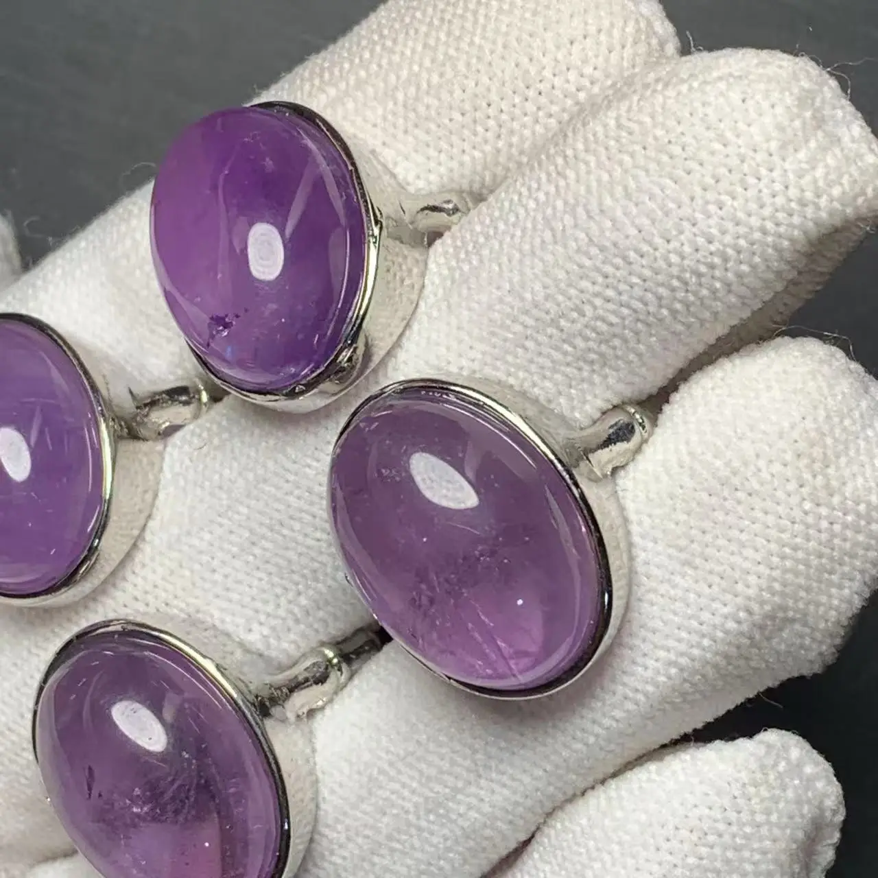 Natural Amethyst Ring Stone Female Handmade Rings Jewelry for Women Gift Purple Flower