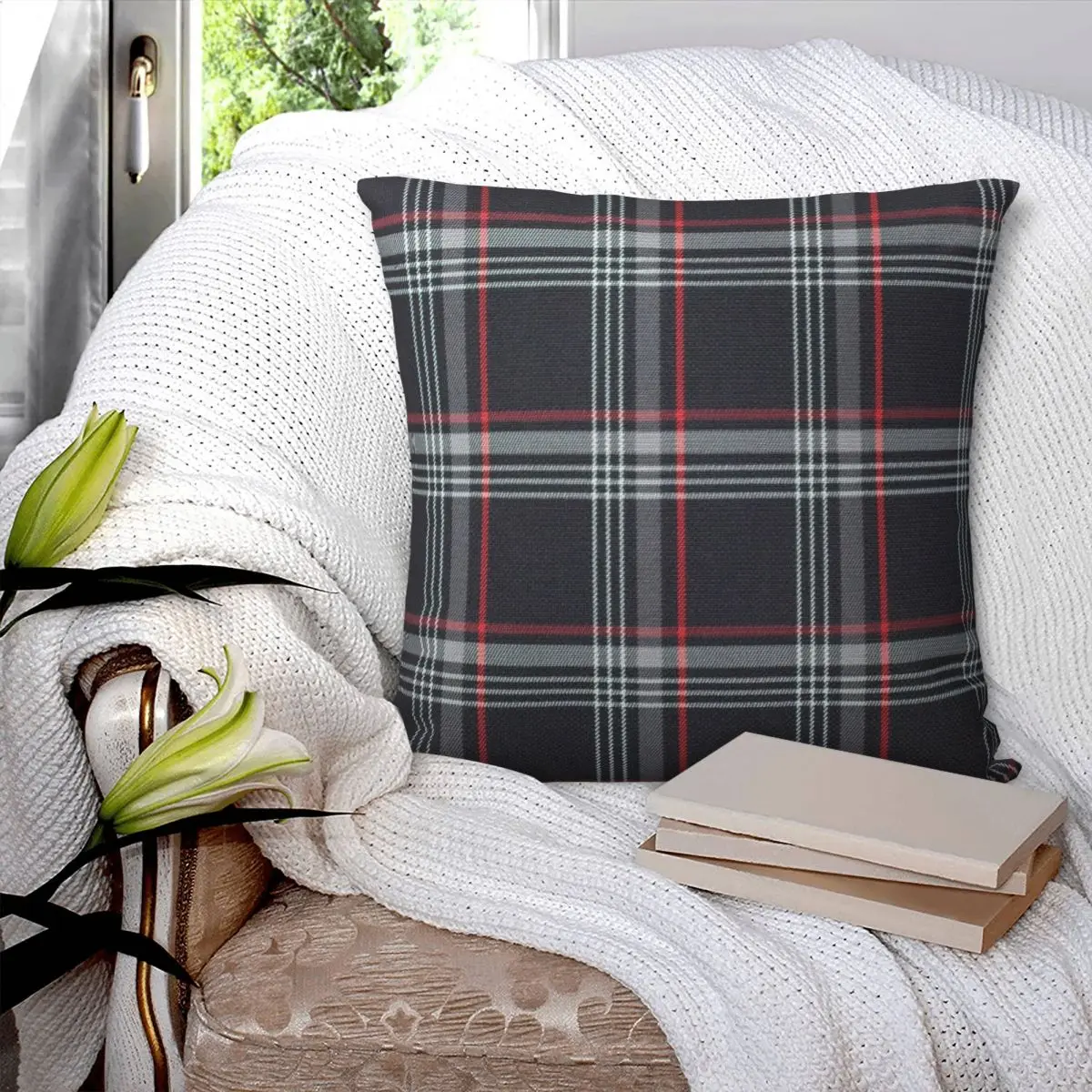 

GTi Tartan (5) Square Pillowcase Pillow Cover Polyester Cushion Zip Decorative Comfort Throw Pillow for Home Car