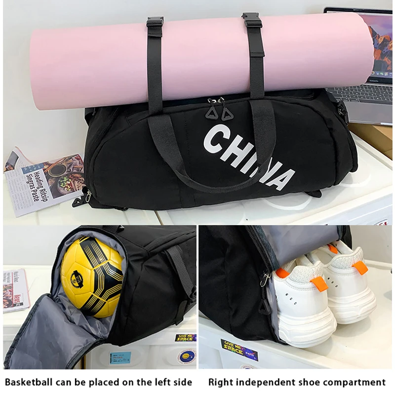 Personalized basketball backpack with printed travel bag large capacity luggage bag independent ball compartment