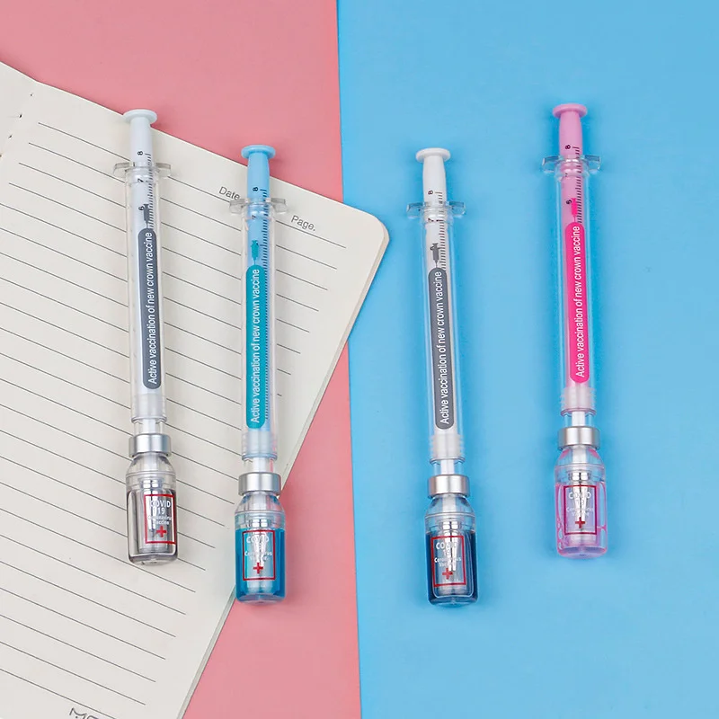 3 pcs/set,1-3-5 set Creative Novelty Syringe Peculiar Shape Stationery 0.5 MM Cute Gel Pen