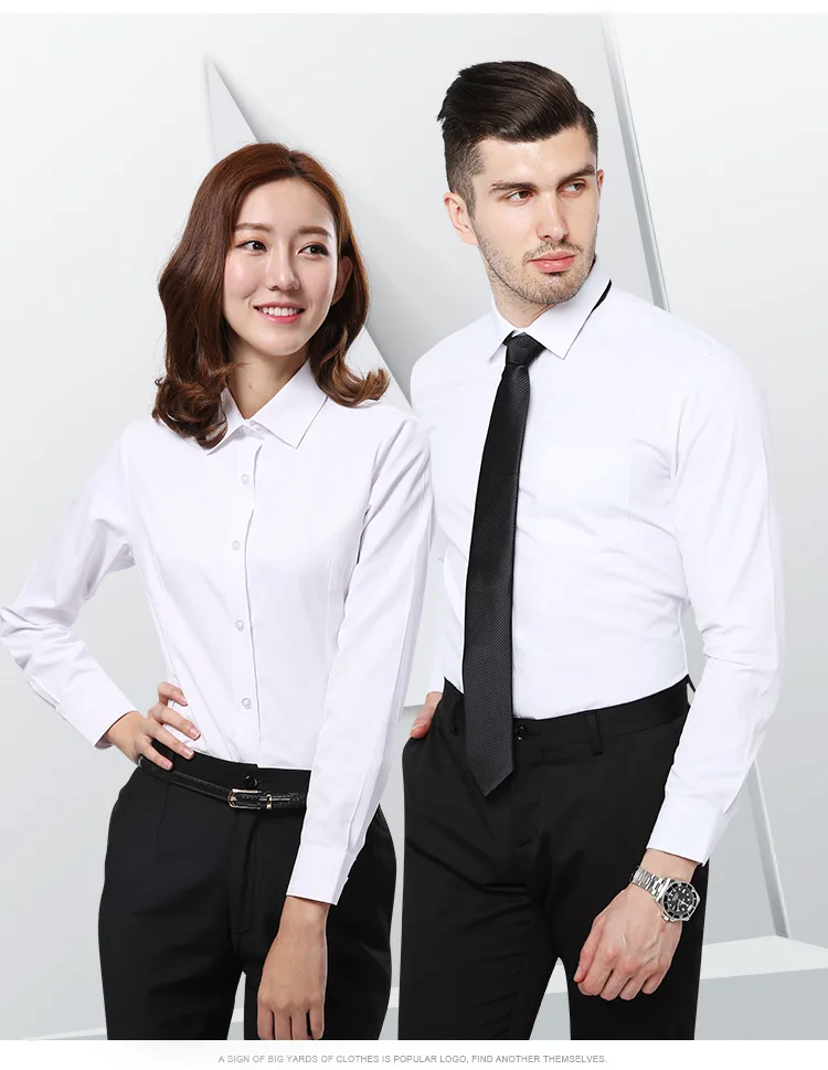 Oversized Men's Shirt Men's Long Sleeved Business Embroidery Logo Men's Professional Dress Shirts Clothes Wedding  White Shirt short sleeve dress shirts