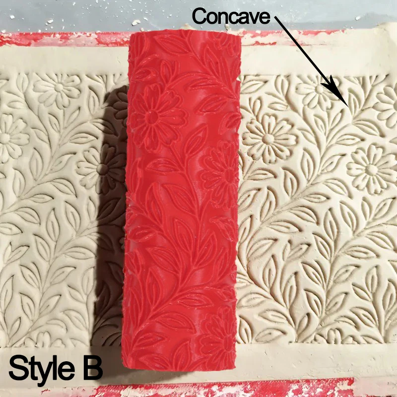 Description Picture 3 of itemPlastic Texture Rolling Pin Ceramic Pottery Art Embossed Rod Daisy Flower Pattern Mud Roll Roll Reliefs DIY Clay Craft Tool