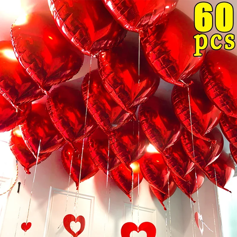 18Inch Red Heart Balloons Inflatable Love Shaped Aluminum Foil Balloon ...